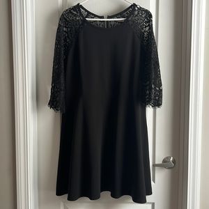 Lace Accent Black Dress